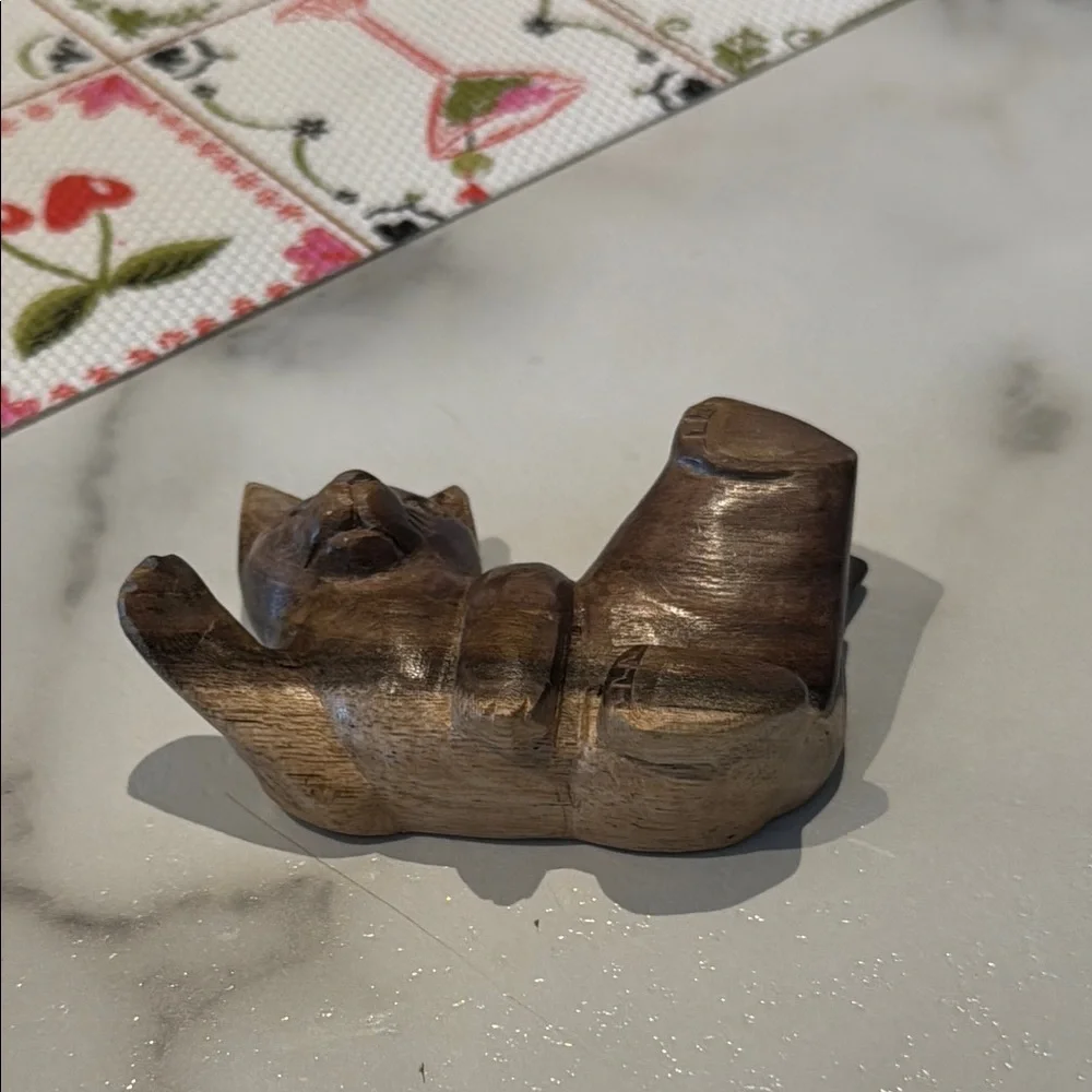 Handcrafted Brown Cat Figurine